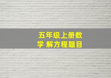 五年级上册数学 解方程题目